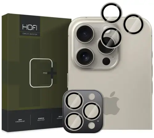 Folie de protectie Camera spate HOFI CamRing PRO+ pentru Apple iPhone 16 Pro Max / 16 Pro, Sticla Securizata, Gri