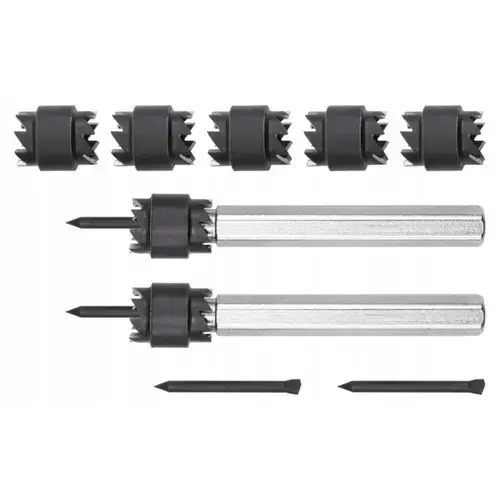 Set alezoare de sudura YATO YT-28919, 8/10 mm, 9 elemente, Negru/Argintiu