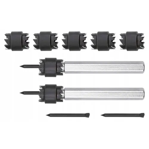Set alezoare de sudura YATO YT-28919, 8/10 mm, 9 elemente, Negru/Argintiu