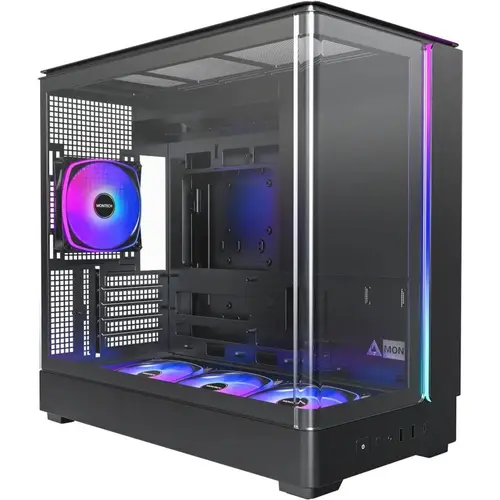 Carcasa Montech KING 15 PRO, Mini Tower, Tempered glass, Negru