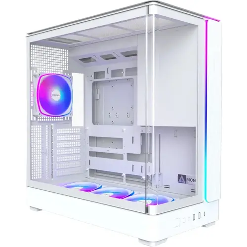 Carcasa Montech KING 45 PRO, Middle Tower, Tempered glass, Alb