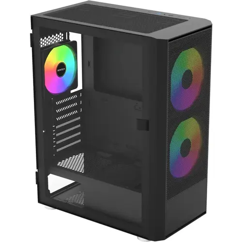 Carcasa Montech X2 Plus, Middle Tower, Tempered glass, Negru