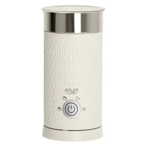 Spumator de lapte Adler AD 4495, 500 W, Baza rotativa 360, 0.3 l lapte, 0.13 l spuma (Crem)