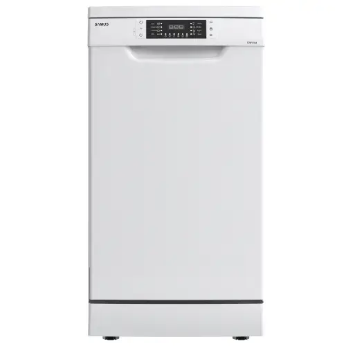 Masina de spalat vase Samus SDW410.8, 10 seturi, Latime 45 cm, 8 Programe, Clasa energetica E, Afisaj electronic (Alb)