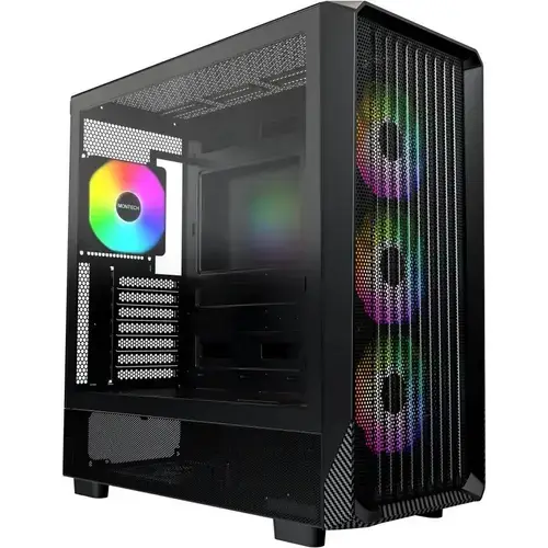 Carcasa Montech X5, Middle Tower, Tempered glass, Negru