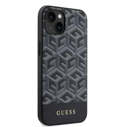 Husa Protectie Spate Guess GCube Stripes MagSafe pentru Apple iPhone 14 (Negru)