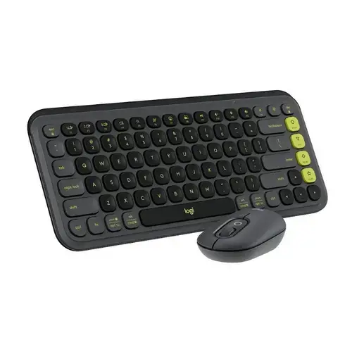 Kit tastatura si mouse Logitech Pop Icon Combo, Bluetooth, Layout US (Negru)