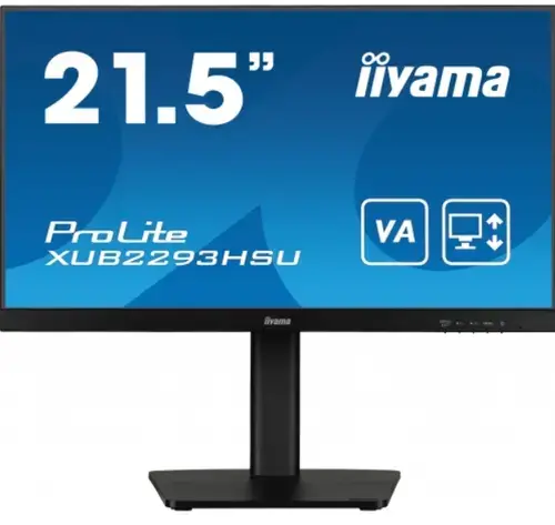 Monitor VA LED Iiyama 21.5inch XUB2293HSU-B7, FulL HD (1920 x 1080), HDMI, DisplayPort, Boxe, 100 Hz, 1 ms (Negru)