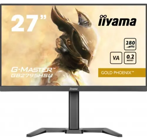Monitor Gaming VA LED Iiyama Gold Pheonix G-MASTER 27inch GB2795HSU-B1, Full HD (1920 x 1080), HDMI, DisplayPort, Boxe, 280 Hz, 0.2 ms (Negru)