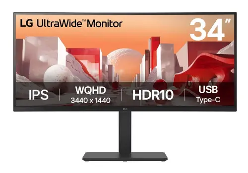 Monitor IPS LED LG 34inch 34BA75QE-B, UWQHD (3440 x 1440), HDMI, DisplayPort, Ecran curbat (Negru)