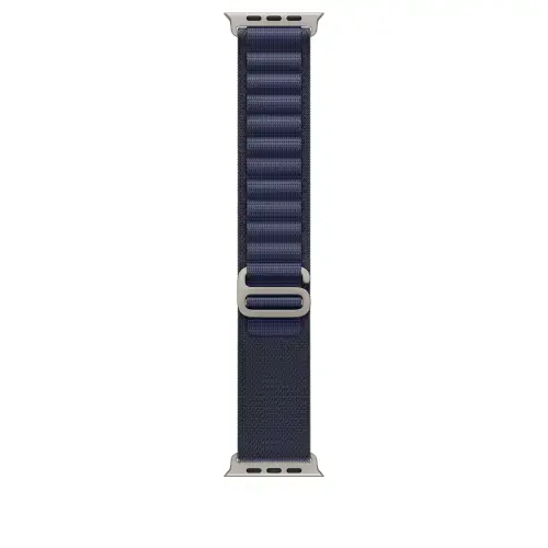 Curea Smartwatch Apple MXN03ZM/A pentru Watch 49mm, Alpine Loop, Large, Natural Titanium Finish (Albastru)