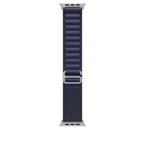 Curea Smartwatch Apple MXN03ZM/A pentru Watch 49mm, Alpine Loop, Large, Natural Titanium Finish (Albastru)