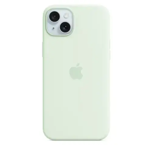 Husa Protectie Spate Apple MWNG3ZM/A pentru iPhone 15 Plus, Silicone Case cu MagSafe (Verde deschis)