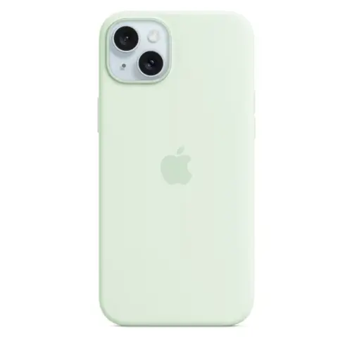 Husa Protectie Spate Apple MWNG3ZM/A pentru iPhone 15 Plus, Silicone Case cu MagSafe (Verde deschis)