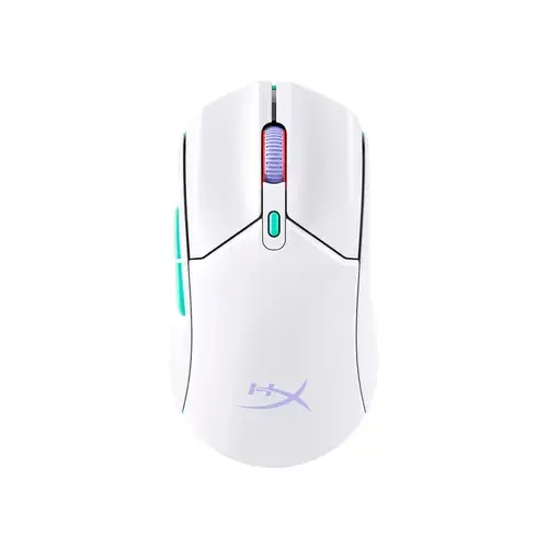 Mouse gaming wireless HyperX Pulsefire Haste 2 Core, 12000 DPI, ultrausor (70 g), 2,4GHz/Bluetooth 5.2, autonomie pana la 100 de ore, 6 butoane, software NGENUITY, PTFE skates, Alb