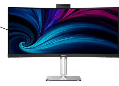 Monitor VA LED Philips 34inch 34B2U6603CH/00, WGHD (3440 x 1440), HDMI, DisplayPort, Boxe, Ecran curbat, 120 Hz, 4 ms (Negru/Argintiu)