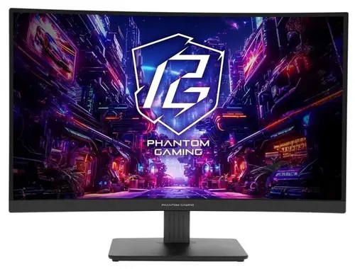 Monitor Gaming VA LED ASRock 27inch  PG27QRT1B, QHD (2560 x 1440), HDMI, DisplayPort, Boxe, Ecran curbat, 180 Hz, 1 ms (Negru)