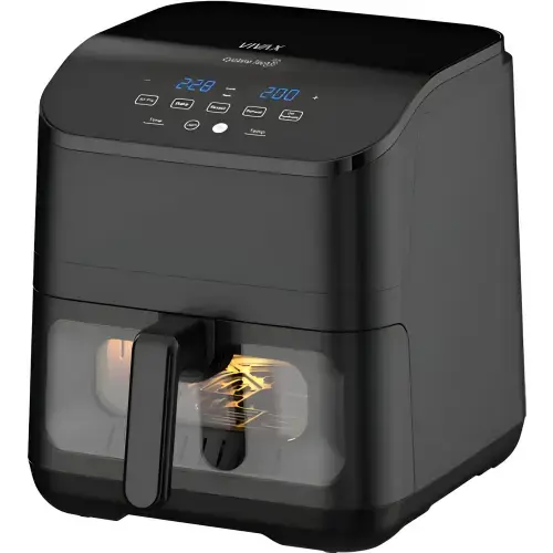 Friteuza cu aer cald Vivax DFA-617DB, 1875 W, 6L, temperatura reglabila pana la 200°C, cronometru, tava antiaderenta, protectie la supraincalzire (Negru)