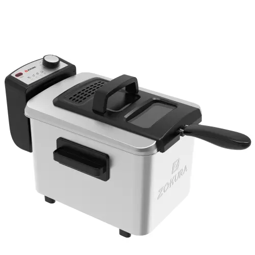 Friteuza cu filtru de ulei Zokura Z1436, 4 L, 2200 W (Argintiu)