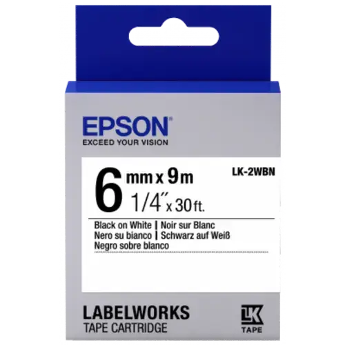 Banda Epson C53S652003, 6/9mm/m, Alb/Negru