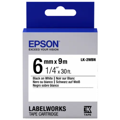 Banda Epson C53S652003, 6/9mm/m, Alb/Negru