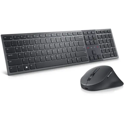 Kit tastatura + mouse wireless Dell KM900, Bluetooth, 2.4GHz, Layout US, 8000 DPI (Negru)