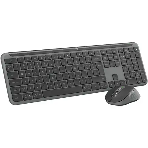 Kit tastatura si mouse Logitech Wireless Signature Slim MK950, 2.4GHz&Bluetooh, Easy-Switch, Flow (Negru)