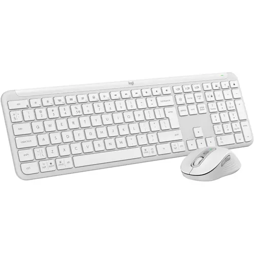 Kit tastatura si mouse Logitech Wireless Signature Slim MK950, 2.4GHz&Bluetooh, Easy-Switch, Flow (Alb)