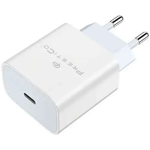 Incarcator Retea Prestico F8A Box, 20W, 3A, 1 x USB-C (Alb)