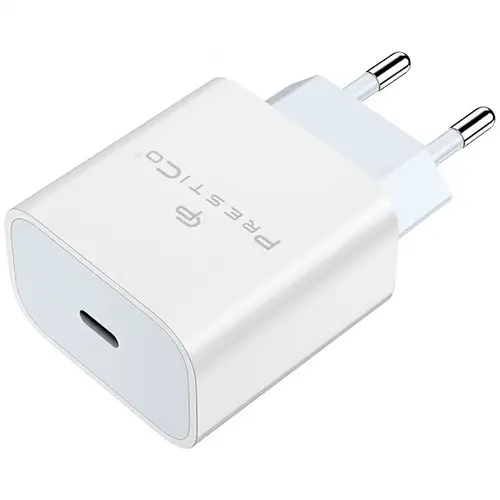 Incarcator Retea Prestico F8A Box, 20W, 3A, 1 x USB-C (Alb)