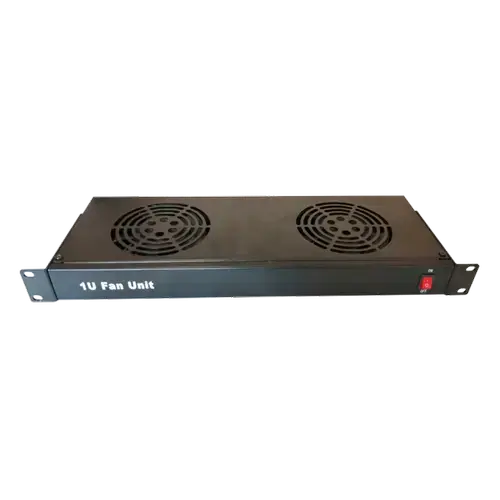 Racitor cu doua ventialtoare pentru cabinete metalice DATEUP 9801130751, 1U, 19inch (Negru)