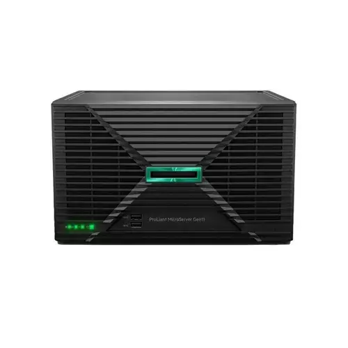 Server HPE ProLiant MicroServer Gen11, MicroTower, Intel Gold G7400 2 C / 4 T, 3.7 GHz, 6 MB cache, 46 W, 16 GB DDR5 ECC, 1 TB HDD, 4 x LFF, Fara sistem de operare (Negru)