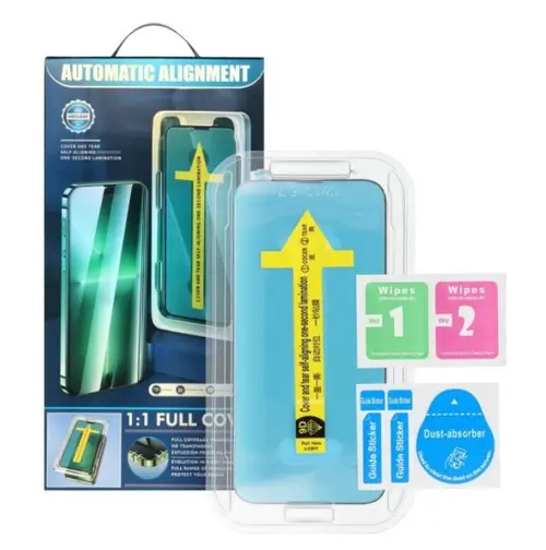 Folie de protectie Ecran OEM Automatic Alignment pentru Apple iPhone 14 / 13 Pro / 13, Sticla Securizata, Full Glue, 5D