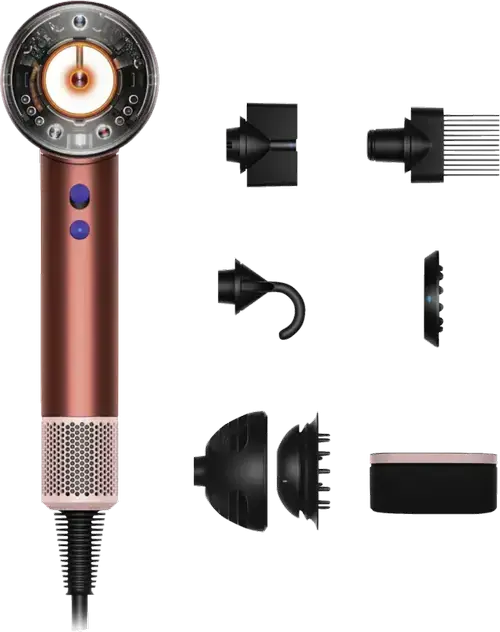 Uscator de par Dyson Supersonic Nural HD16, 1600W, 3 viteze, 4 trepte temperatura (Bronz/Roz)