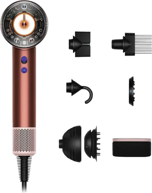 Uscator de par Dyson Supersonic Nural HD16, 1600W, 3 viteze, 4 trepte temperatura (Bronz/Roz)