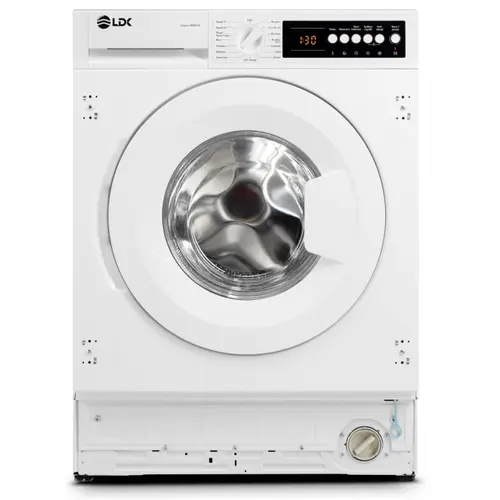 Masina de spalat rufe incorporabila LDK Higeea 812DD BI, Clasa D, Capacitate 8 Kg, 1200 rpm, 15 programe, Anti-Alergic, Amanare pornire, Spalare rapida, Display LED (Alb)