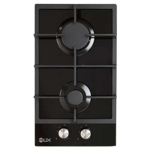 Plita incorporabila LDK Linares JZ2BK30, Gaz, 2 arzatoare, Aprindere electrica, Gratare fonta, Siguranta, 30 cm (Negru)