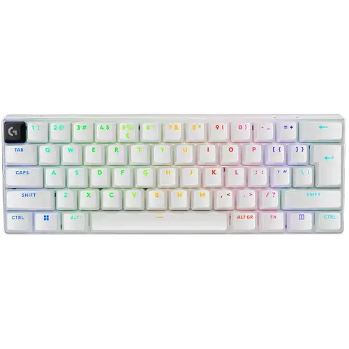 Tastatura Gaming Mecanica Wireless Logitech PRO X 60 LIGHTSPEED, 2.4GHz/Bluetooth, Switch-uri Tactile, Layout US International (Alb)
