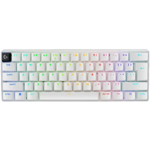 Tastatura Gaming Mecanica Wireless Logitech PRO X 60 LIGHTSPEED, 2.4GHz/Bluetooth, Switch-uri Tactile, Layout US International (Alb)