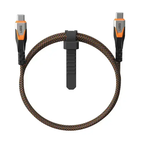 Cablu UAG SRGE 3.2 Type-C la Type-C, PD 240W, 0.75 m (Negru/Portocaliu)