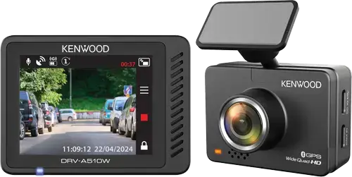 Camera video auto DVR Kenwood DRVA510W, 2K Quad HD, Ecran LCD 2inch, 4G, Wi-Fi (Negru)