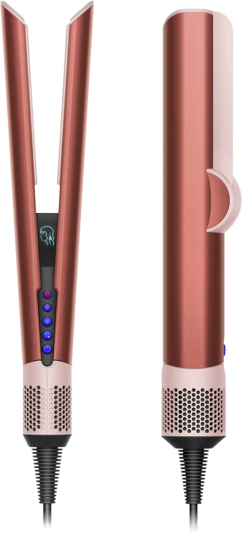 Aparat de indreptat parul Dyson Airstrait HT01, 2 in 1, 1600 W, Control inteligent al temperaturii, Ioni negativi (Bronz/Roz)