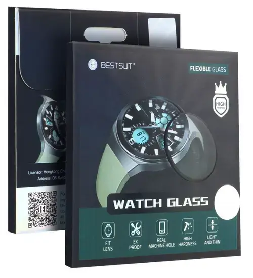 Folie Protectie Bestsuit pentru Apple Watch 9 / 8 45mm Series, Sticla Flexibila, Neagra
