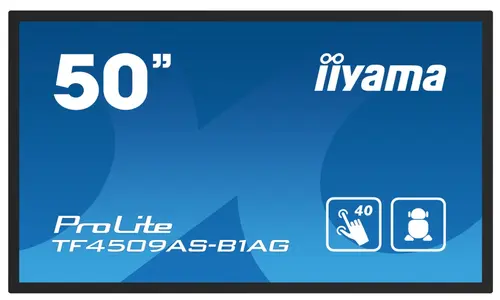 Ecran Profesional VA LED Iiyama 49.5inch TF5039AS-B1AG, UHD (3840 x 2160), HDMI, DisplayPort, Boxe, Touchscreen (Negru)