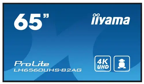 Ecran Profesional VA LED Iiyama 64.5inch LH6560UHS-B2AG, UHD (3840 x 2160), HDMI, Boxe (Negru)