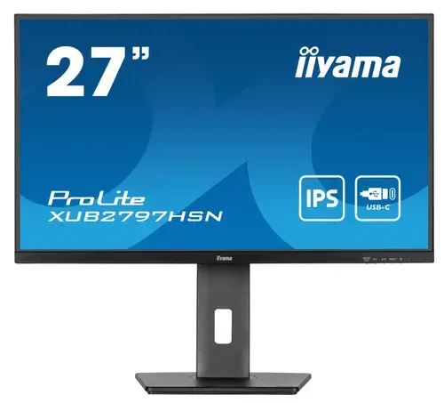 Monitor IPS LED Iiyama 27inch XUB2797HSN-B, Full HD (1920 x 1080), HDMI, DisplayPort, Boxe, Pivot, 100 Hz, 1 ms (Negru)