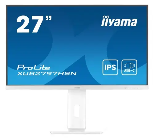 Monitor IPS LED Iiyama 27inch XUB2797HSN-W2, Full HD (1920 x 1080), HDMI, DisplayPort, Boxe, Pivot, 100 Hz, 1 ms (Alb)