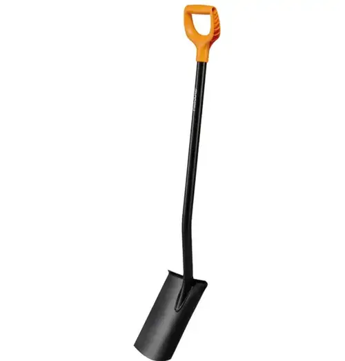 Cazma Fiskars Solid 1066717, pentru gradina, rotunda, otel (Portocaliu/Negru)
