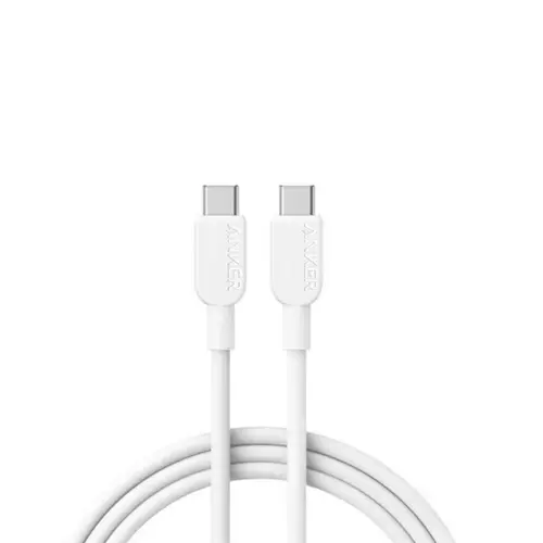 Cablu de date Anker 310 USB-C la USB-C, 240W, 0.9 metri (Alb)