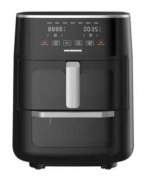 Friteuza cu aer cald Heinner HAFO-M11BK1700, 11 l (6+5), Display Touchscreen, Timer, 10 programe (Negru)